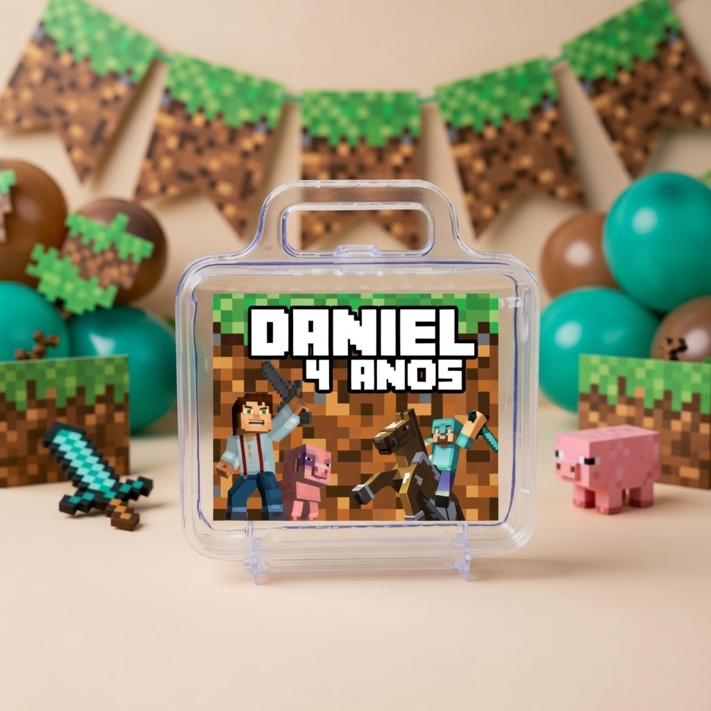 Adesivo Personalizado para Maletinha  Minecraft - Adesivo Minecraft