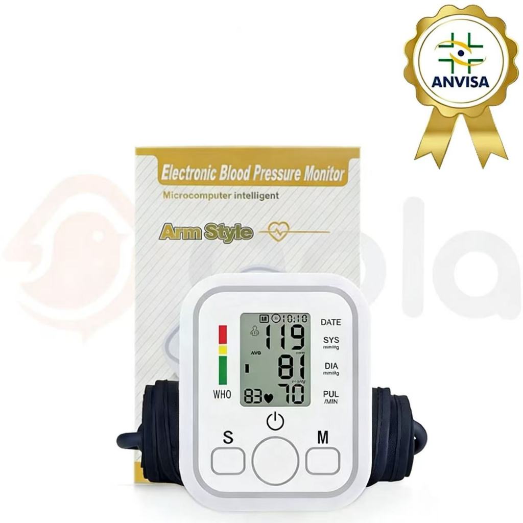 Medidor de Pressão Arterial Digital de Braço Automático Certificado ANVISA