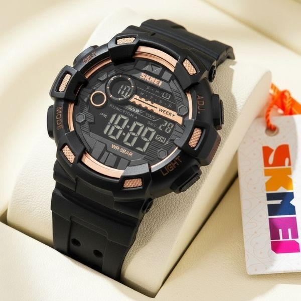 Relógio Skmei 1243 Digital 5atm Original Leve 50g C/ Timer Caixa Grande 47mm Garantia 1 Ano