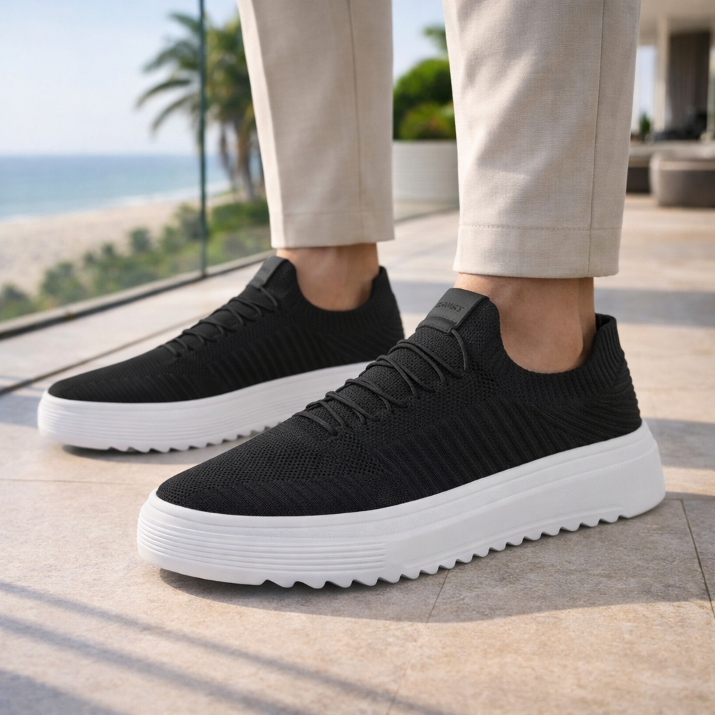 Sapatênis Meia Masculino Casual Elegante Elástico Premium Palmilha Ortopédica Muito Confortável