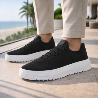 Sapatênis Meia Masculino Casual Elegante Elástico Premium Palmilha Ortopédica Muito Confortável