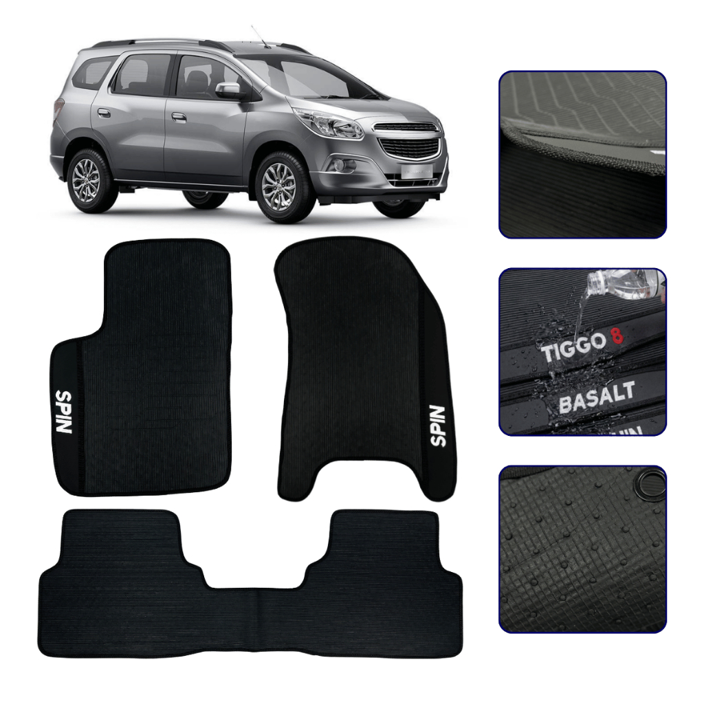 Jogo de Tapete Emborrachado Para Spin 5 Lugares Todos os Anos Kit Automotivo Car