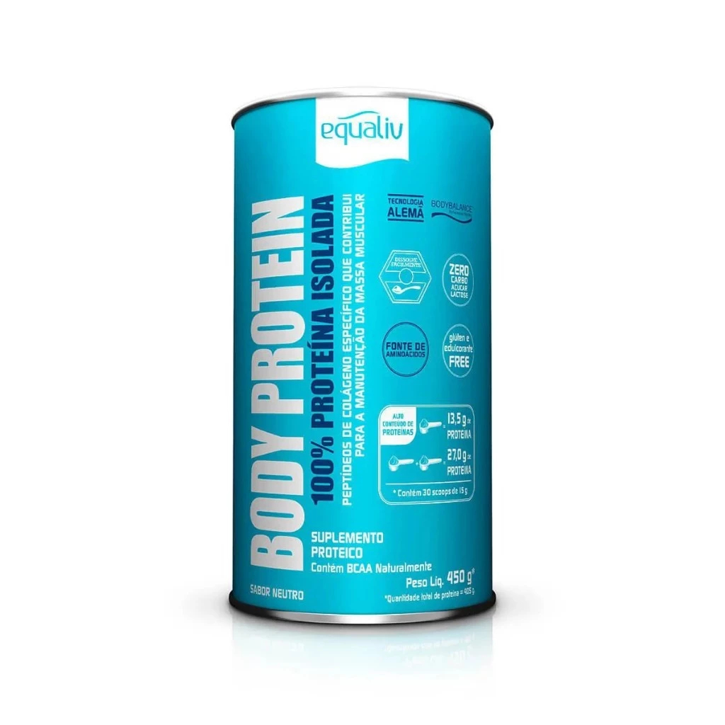Body Protein Neutro 450g 100% Proteína Isolada - Equaliv