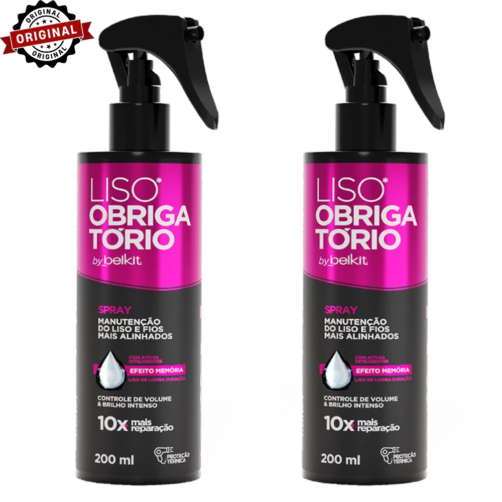Kit 2 Spray Finalizador Liso Obrigatório 200ml - Proteção térmica, reconstrução e finalizador — imagem 1