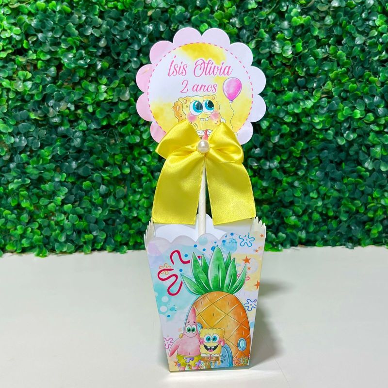 Centro de mesa cachepot Personalizadas BOB ESPONJA AQUARELA  para Decoração de Festas/ Lembrancinhas-/ festa infantil/