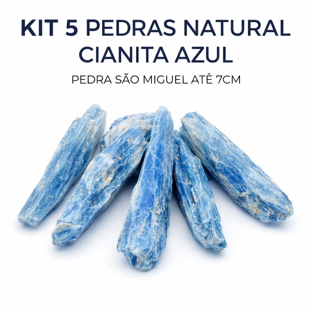 Cianita Azul Pedra São Miguel Natural Cristal Espiritual Contra Mau Olhado Energia Negativa