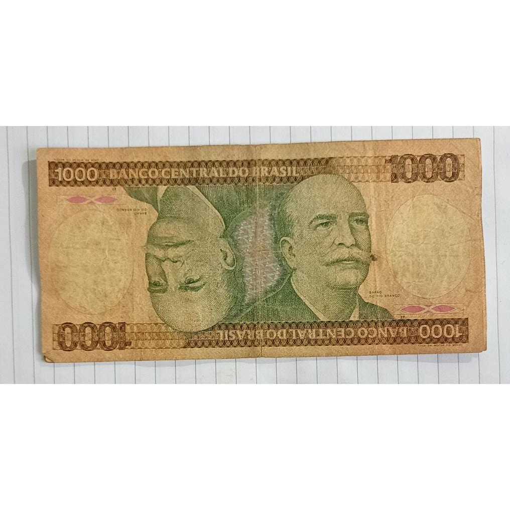 Cédula antiga de 1000 cruzeiros - Barão do Rio Branco