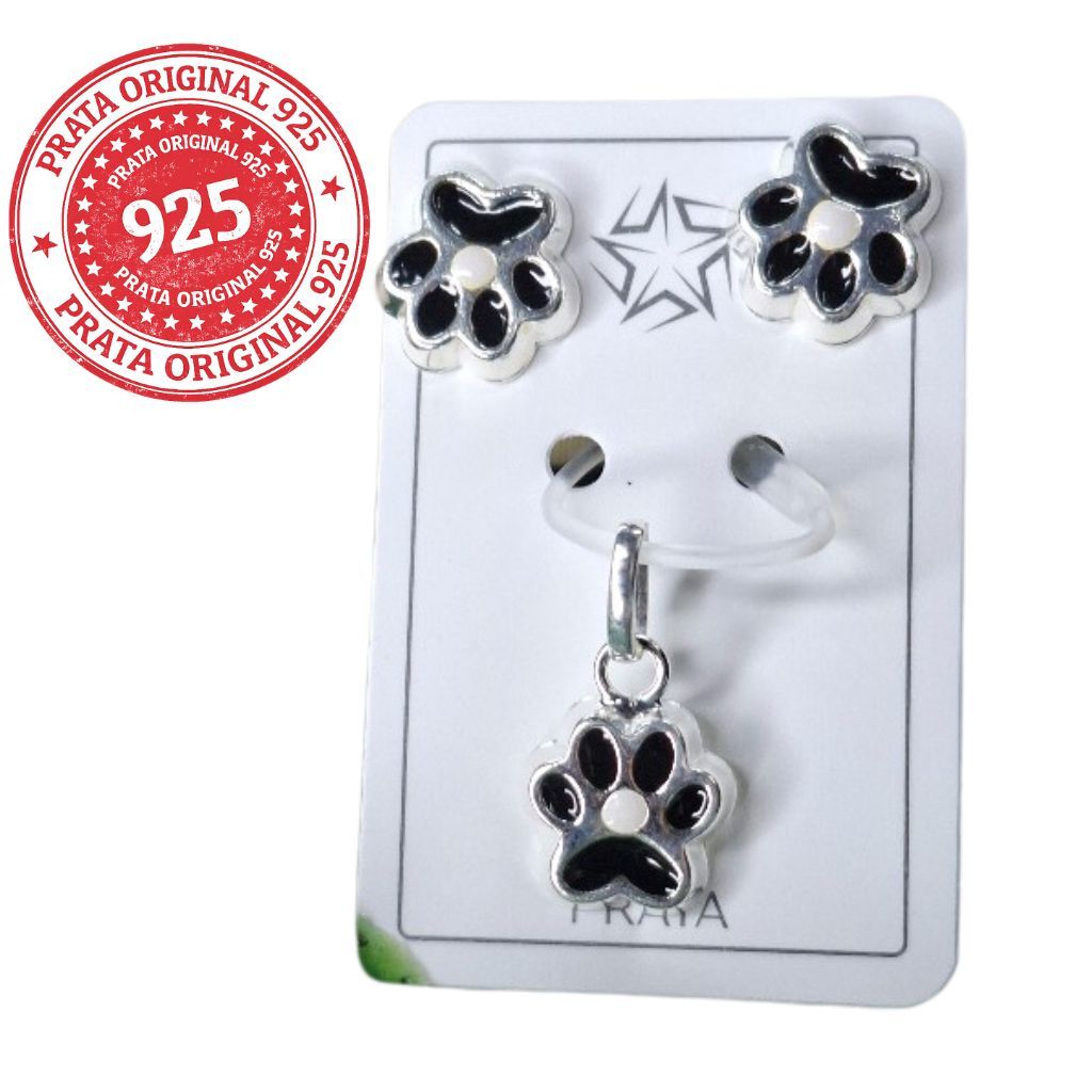 Brinco e Pingente Ponto de Luz Prata 925 Legitima 92,5% de Prata com Certificado em Oferta na Shopee