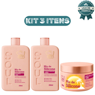 Kit Capilar Mix de Silicone Soul 3 Itens Shampoo Condicionador Máscara Turbo Brilho e Maciez em Oferta na Shopee