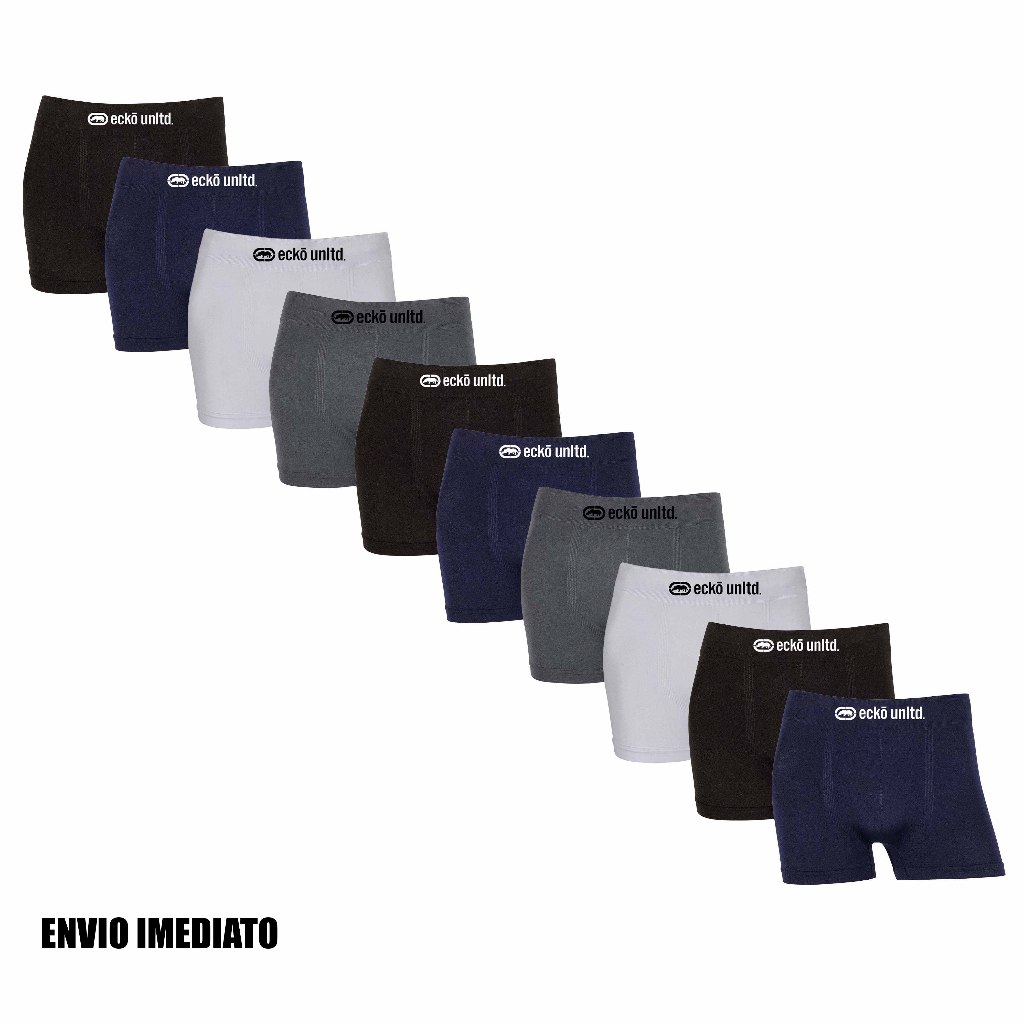 Kit 5 ou 10 cuecas boxer Ecko Originais Microfibra confortáveis Sem Costura