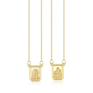 Escapulário de ouro amarelo 18k  unissex 65cm