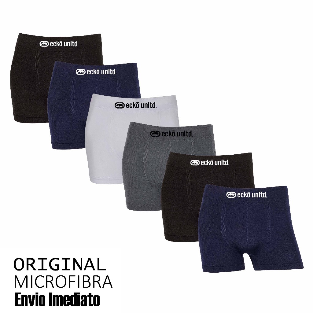 Kit 3 ou 6 cuecas boxer Ecko Original Sem Costura Microfibra