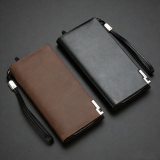 Carteira Longa Empresarial Masculina em Couro PU de Alta Qualidade, Design Multifuncional em Oferta na Shopee