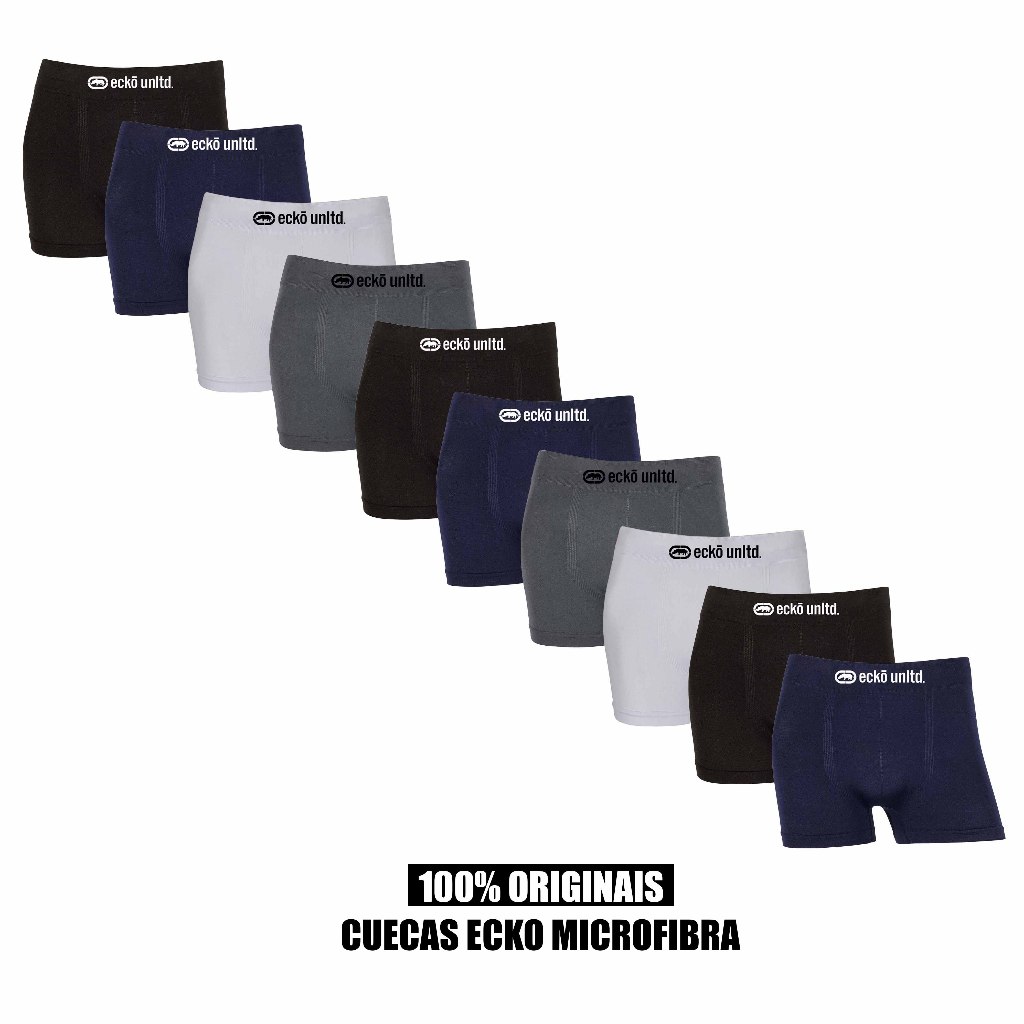 Kit 5 ou 10 cuecas boxer Ecko Original Microfibra
