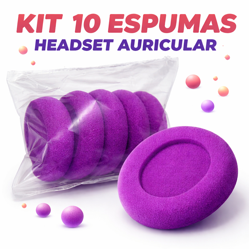 Kit 10 Espumas Para Headset Auricular Intelbras Earset Unixtron rosa escuro