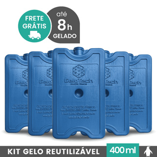 Gelo Reutilizável 400ml Até 8h Gelado Não Molha | GeloTech Rígido Gel Artificial Atóxico em Oferta na Shopee