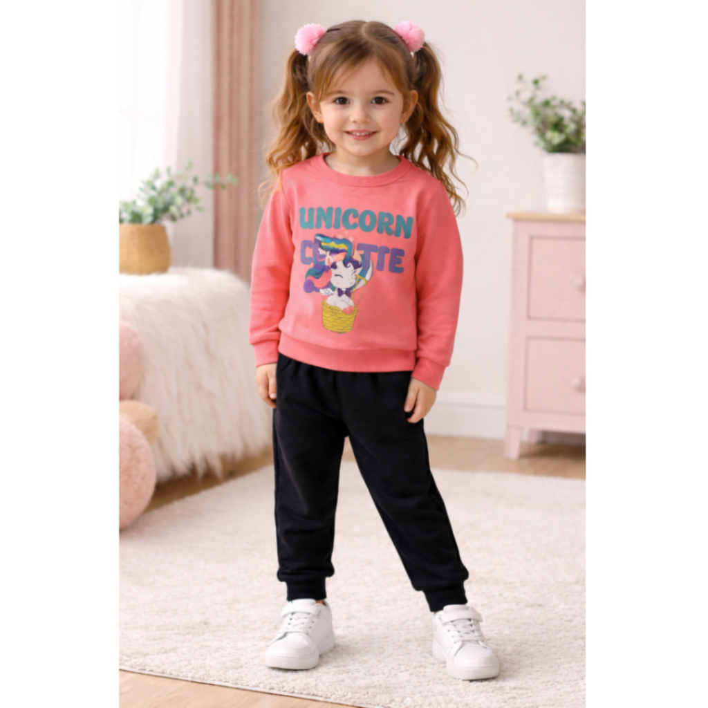 Conjunto Infantil Moletinho 100% Algodão Unicorn Love – Inverno Menina