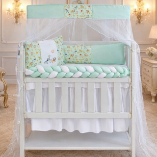 Kit Para Mini Berço 6 Peças Trança E Mosquiteiro Masculino E Femino envio imediato - Cores em Oferta na Shopee
