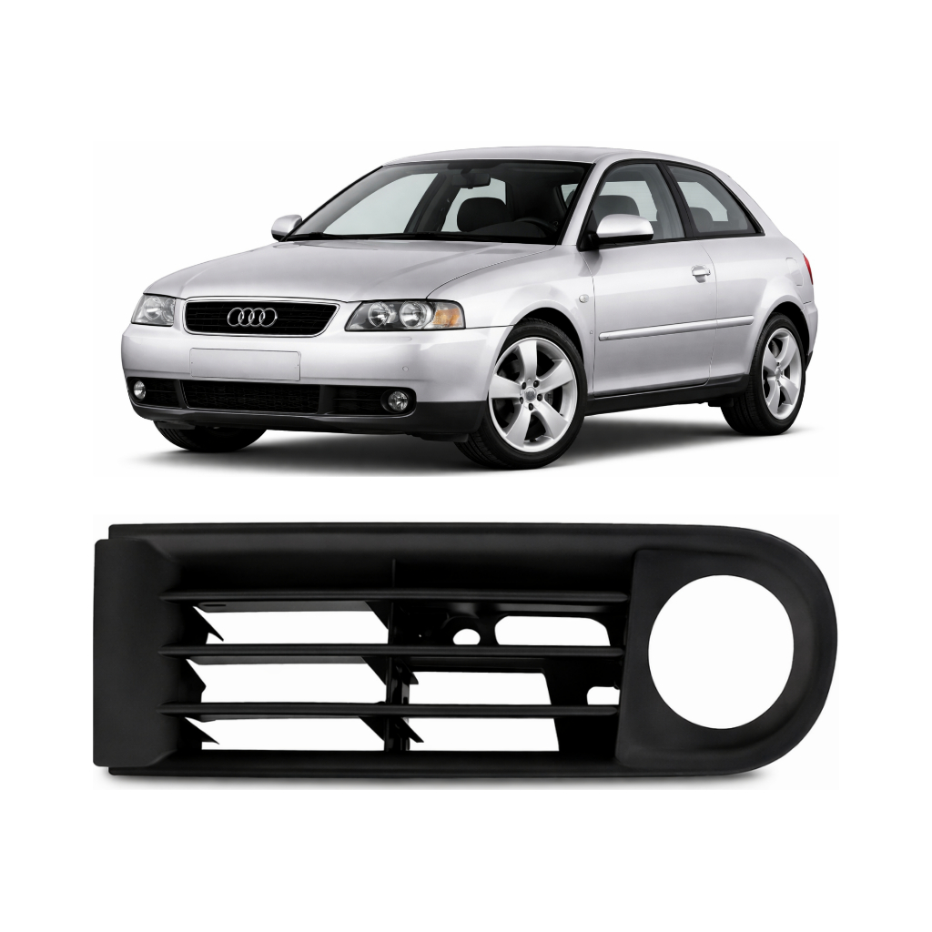 Moldura Preta Grade Farol de Milha Parachoque Audi A3 2001 2002 2003 2004 2005 2006 Lado Esquerdo