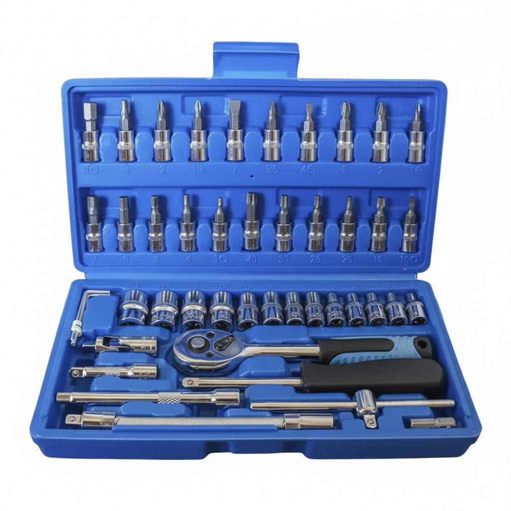 Kit 46 Chave Catraca Jogo De Soquetes Allen Torx Ferramentas