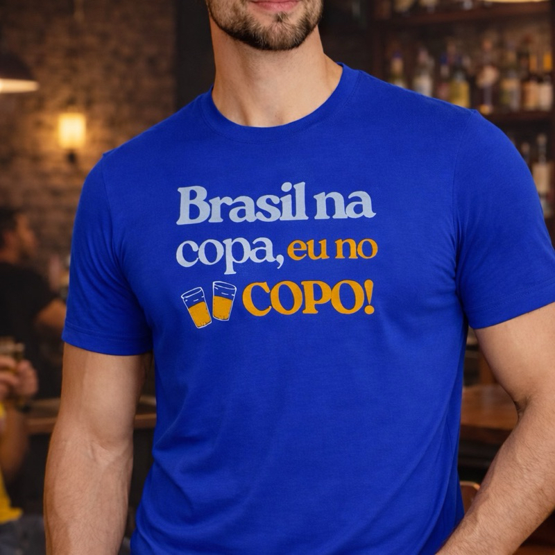 Camiseta Copa do Mundo Brasil Estilo Rolezinho Camiseta Algodão Premium 30.1