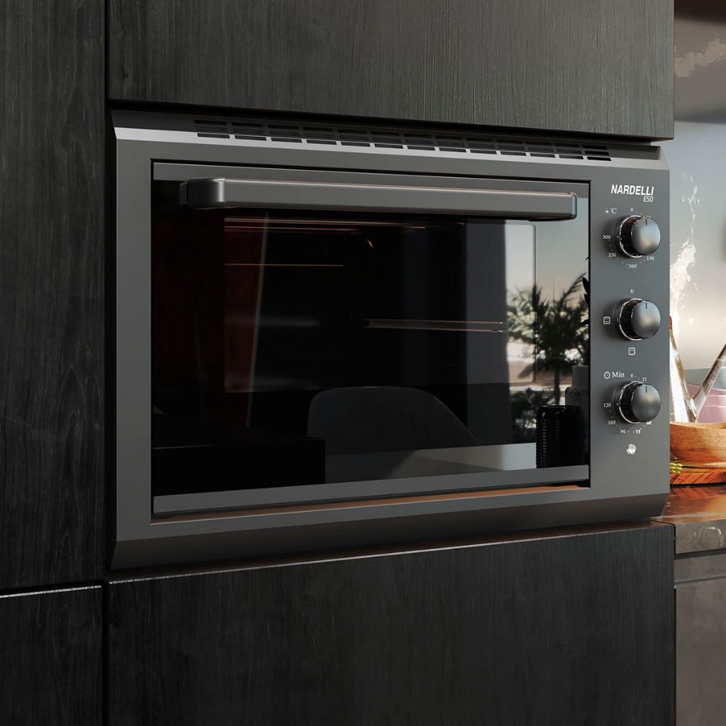 Imagem Forno Elétrico de Embutir 50 Litros E50 Preto com Grill e Luz Interna Nardelli 110V