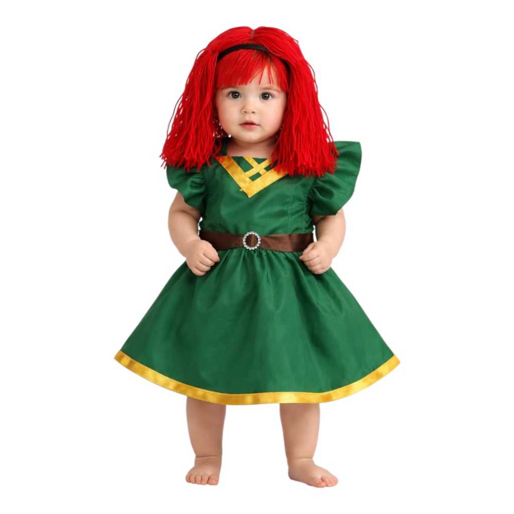 Romper Bebê - Princesa Merida + Faixa + Acessórios - Tematico