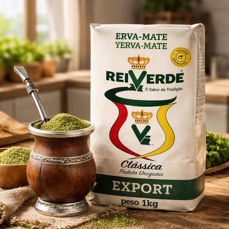Erva Mate Rei verde Export Padrão Uruguaio Clássica 1kg