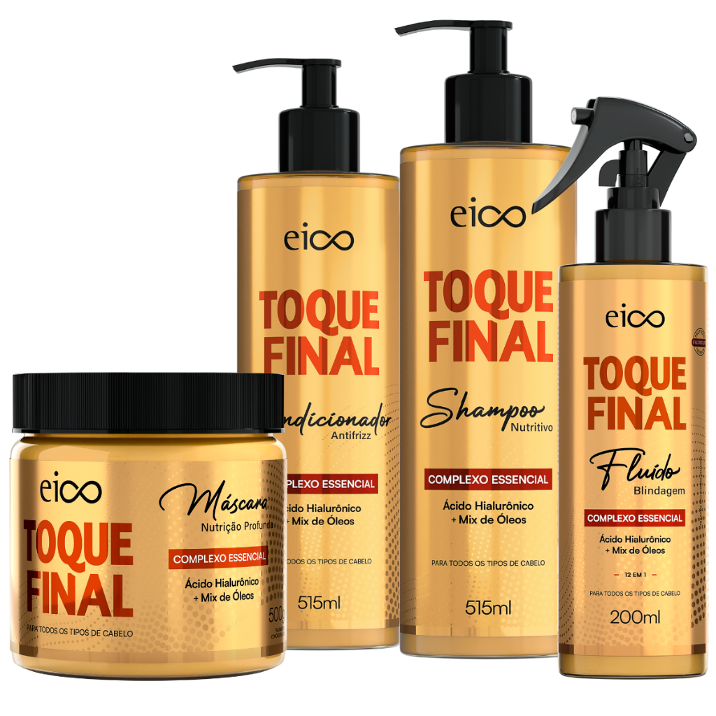 Kit Eico Toque Final Shampoo 515ml Condicionador 515ml Duo Hidratação Mix de Óle
