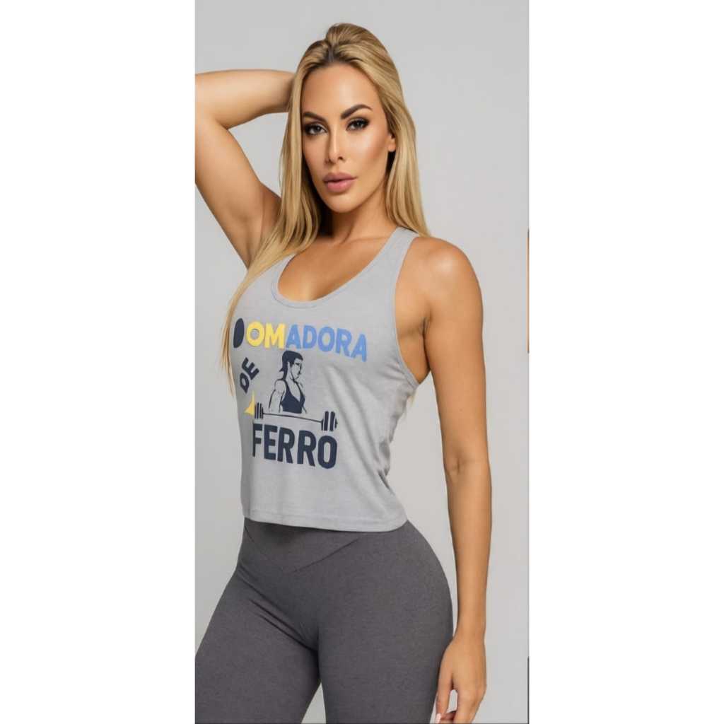 Regata Cropped Fitness Feminina Academia Dry Fit Sem Bojo Moda Fitness Barata