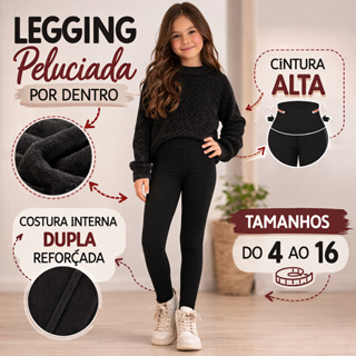 LEGGING INFANTIL DE INVERNO PELUCIADA POR DENTRO AVULSA DO 4 AO 16 em Oferta na Shopee