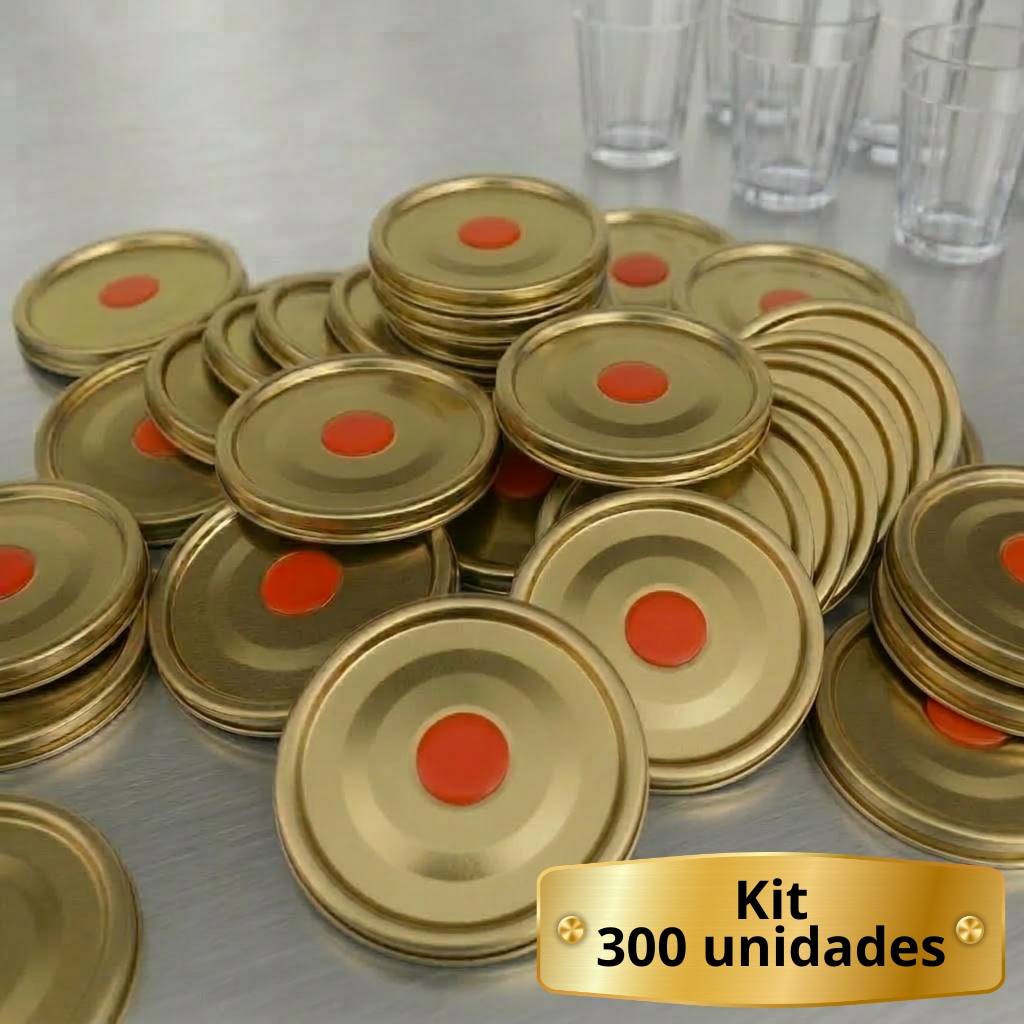 300 Tampas Metálicas 67mm P/ Pudim No Copo - Vedação Vácuo