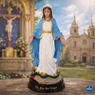 Imagem De Nossa Senhora das Graças Resina 15 cm em Oferta na Shopee
