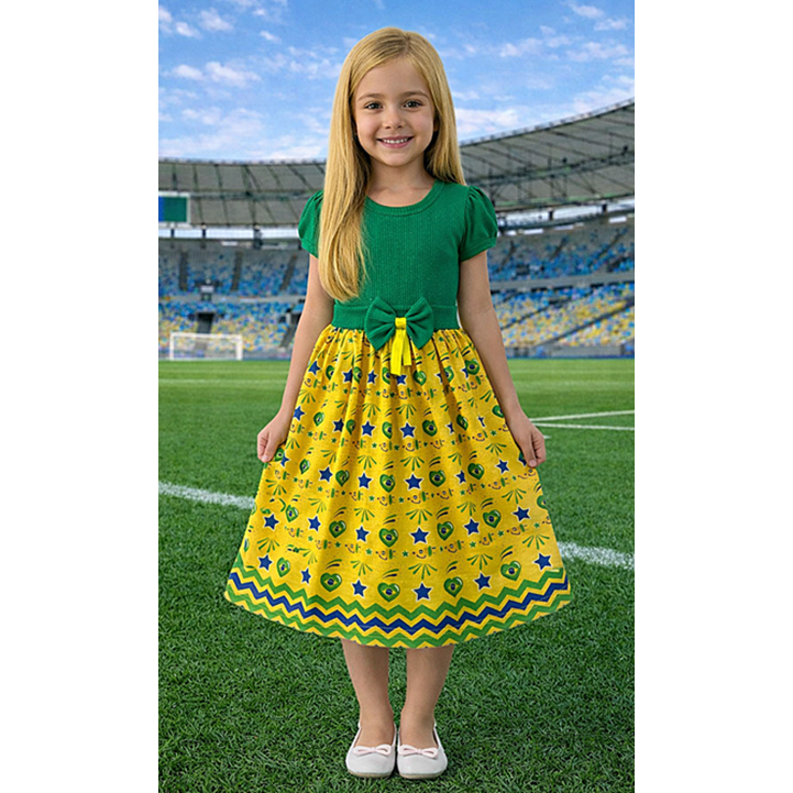 Vestido menina Copa do Mundo 2026 infantil