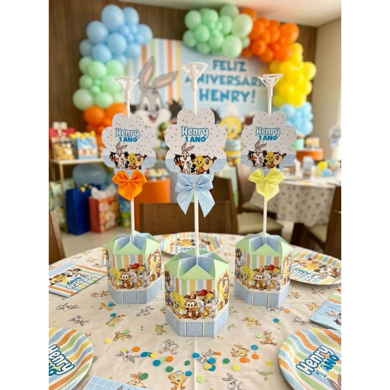 centros de mesa personalizado todos temas aniversário caixa sextavada