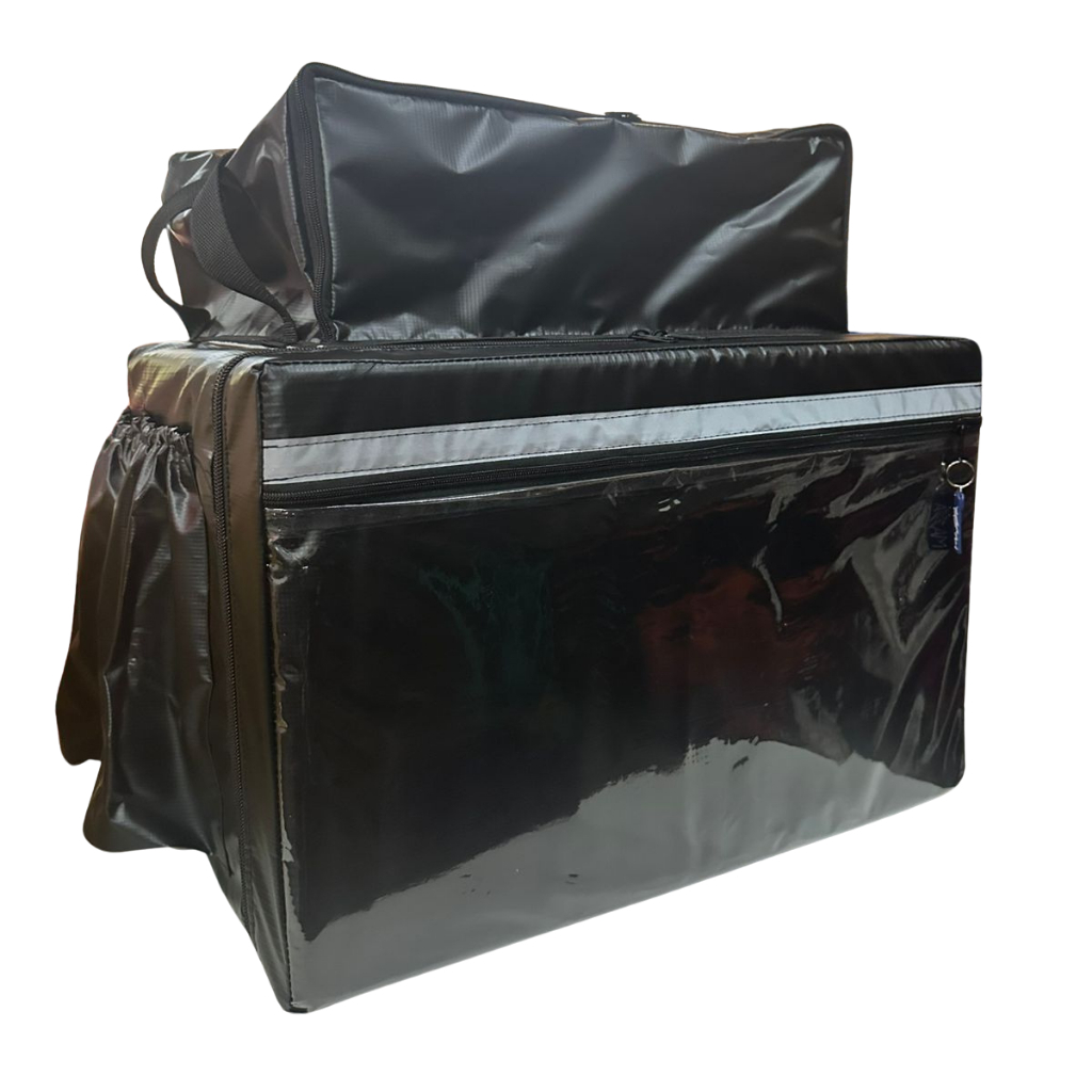 Bag Delivery Lona Impermeável 60L P/ Pizza 40cm C/ bolsão térmico