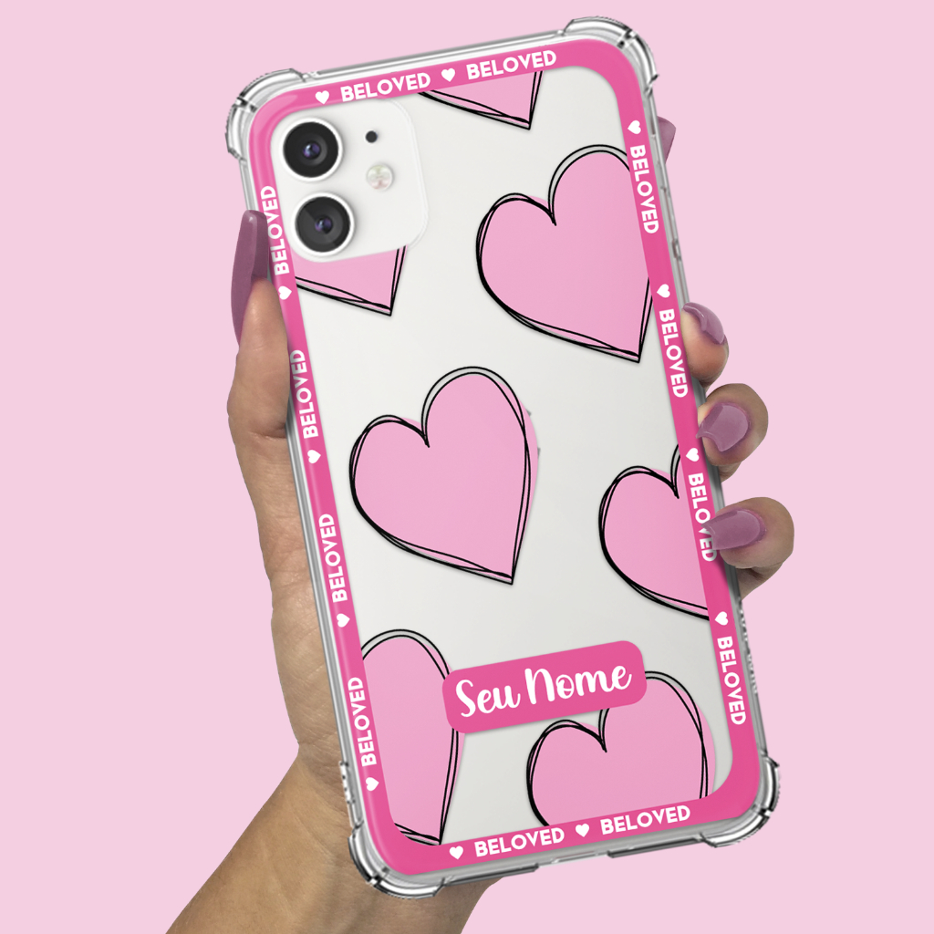 Capa Capinha Para Samsung Galaxy A10 A10s A11 A12 A13 A14 A15 A16 A17 Anti-impacto Personalizada Coração Rosa New