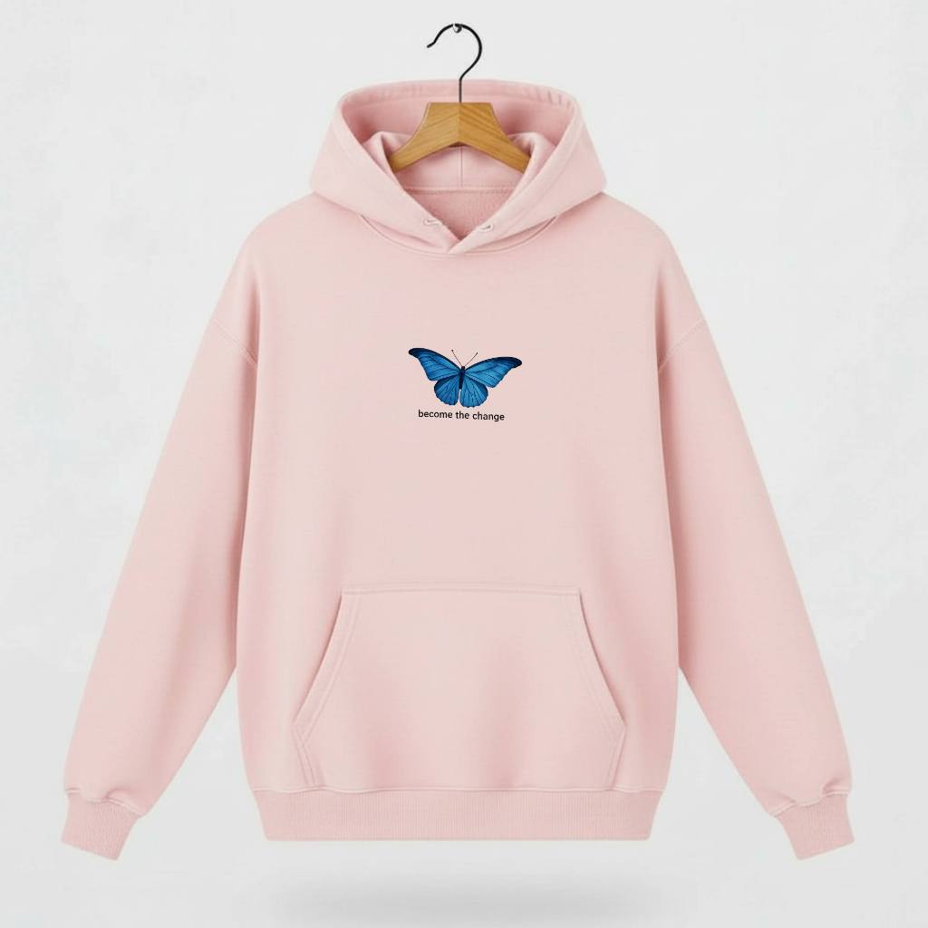 Moletom Canguru Feminino Estiloso Borboleta Moda Tumblr Dia a Dia Faculdade Passeio