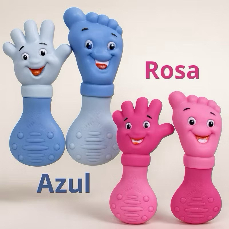 Kit 2 Mordedor Bebê Mãozinha Pezinho Macio Massageador Gengiva Dentição Brinquedo Infantil