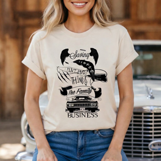 Camiseta Unissex Estampado Sobrenatural Série Varias Referências Carry On Dean Sam Winchester em Oferta na Shopee