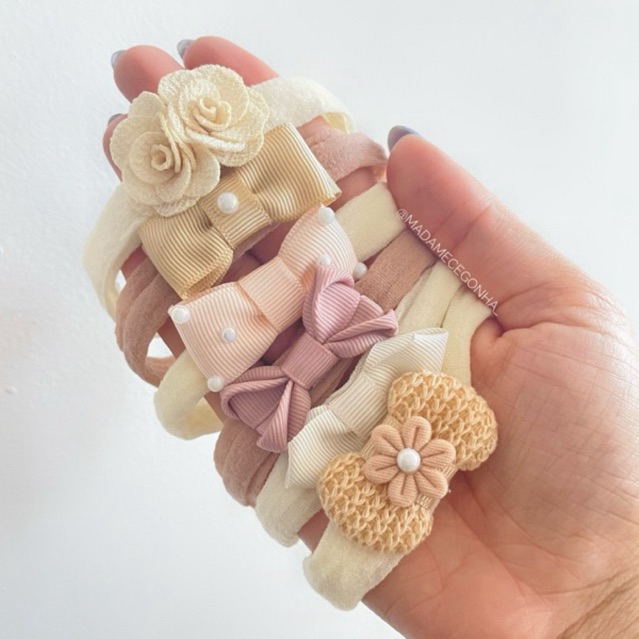 Kit 6 Faixinhas para Bebê | Laços para Recém-Nascida | Saída de Maternidade em Oferta na Shopee