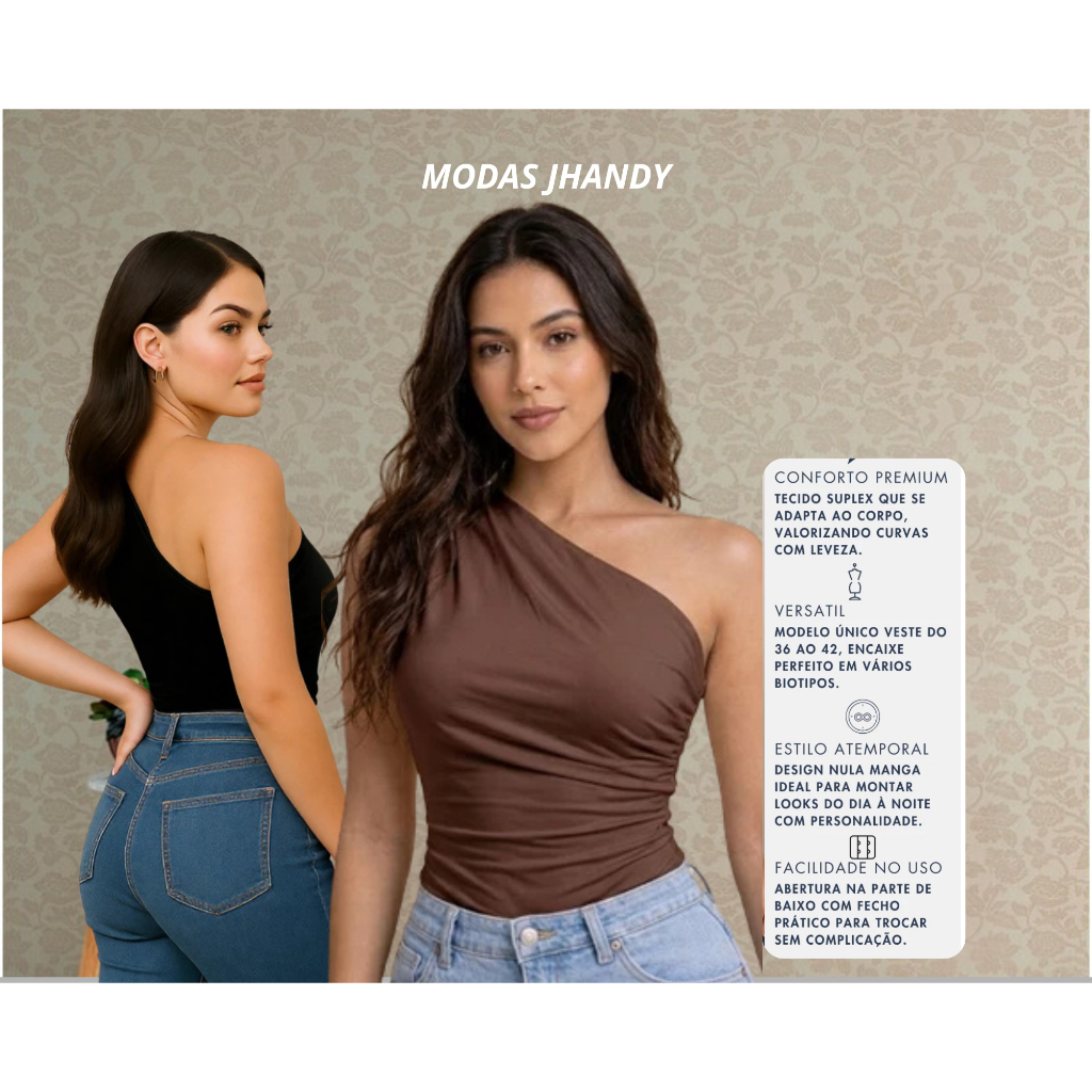 Body Feminino Mula Manca Suplex Bory Moda Blogueira Com Fecho Regata Blusa Decote