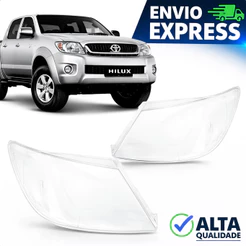 Lente Farol Hilux Pick-up 2005 2006 2007 2008 2009 2010 2011 Direito Esquerdo Resistente