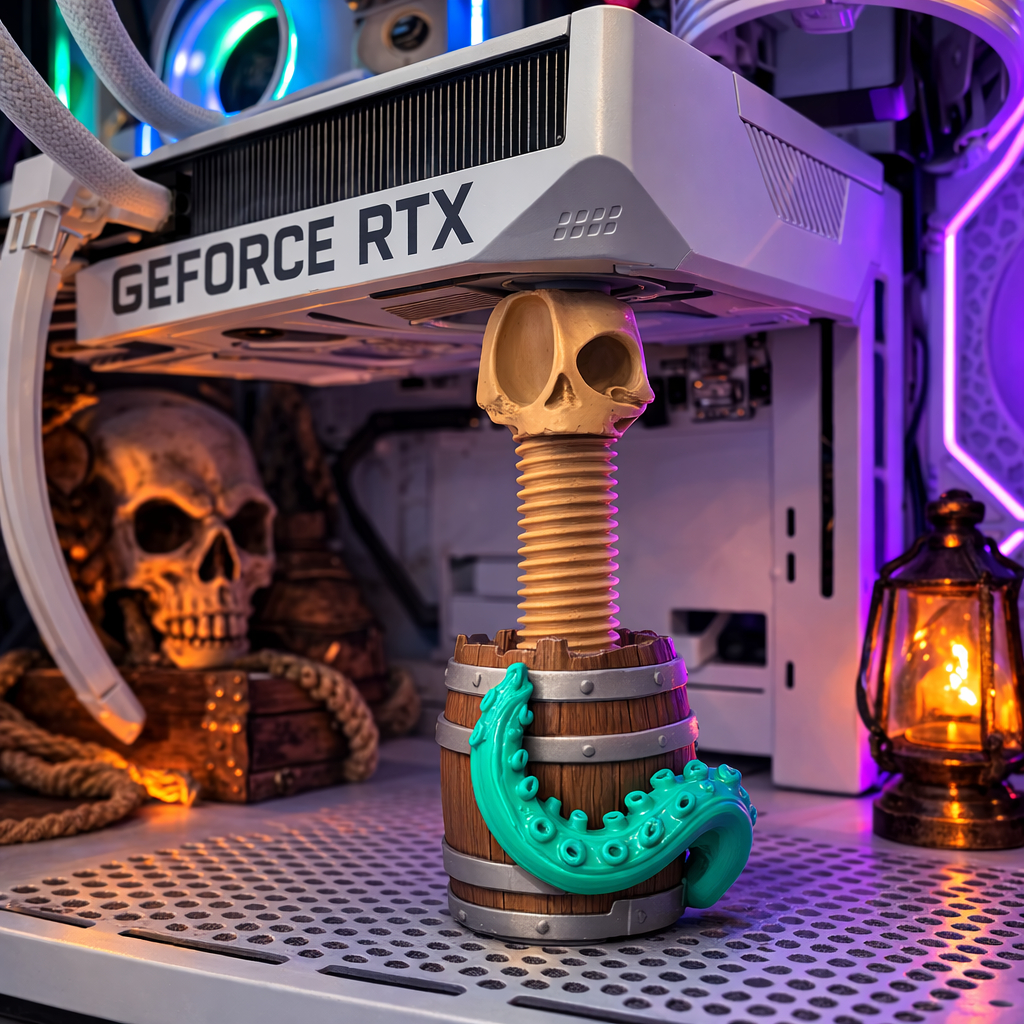 Suporte Para Placa De Video Suporte Gpu Barriu Pirata Ajustavel 75mm X 115mm