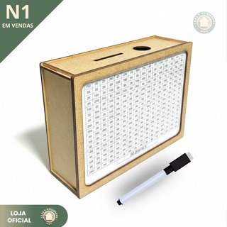 Cofre Desafio 20MIL/10MIL/5MIL/1MIL Escolha Meta Cofrinho MDF Método Japonês em Oferta na Shopee