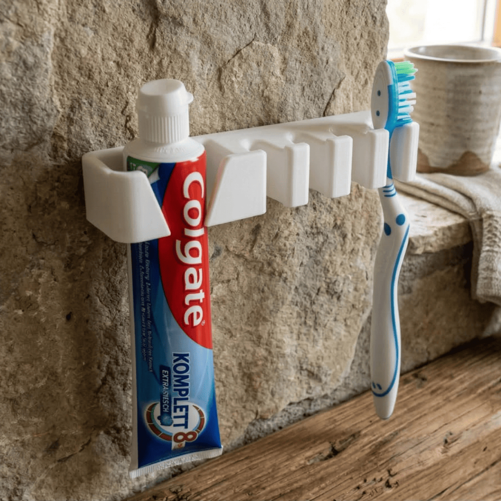 Suporte para Escovas e Pasta de Dente – Organizador de Parede Moderno