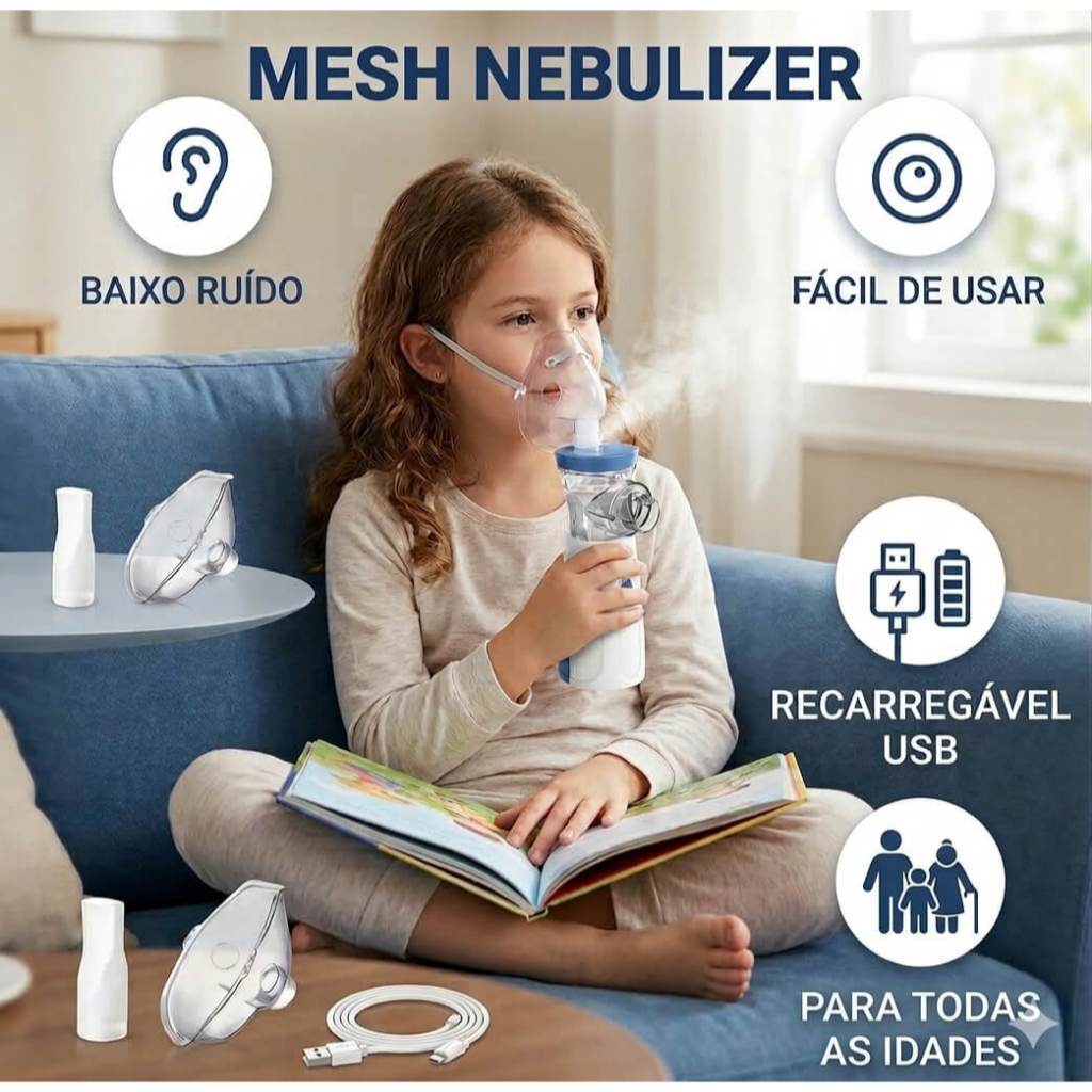 Nebulizador Inalador Portátil Recarregável - JSL - W302