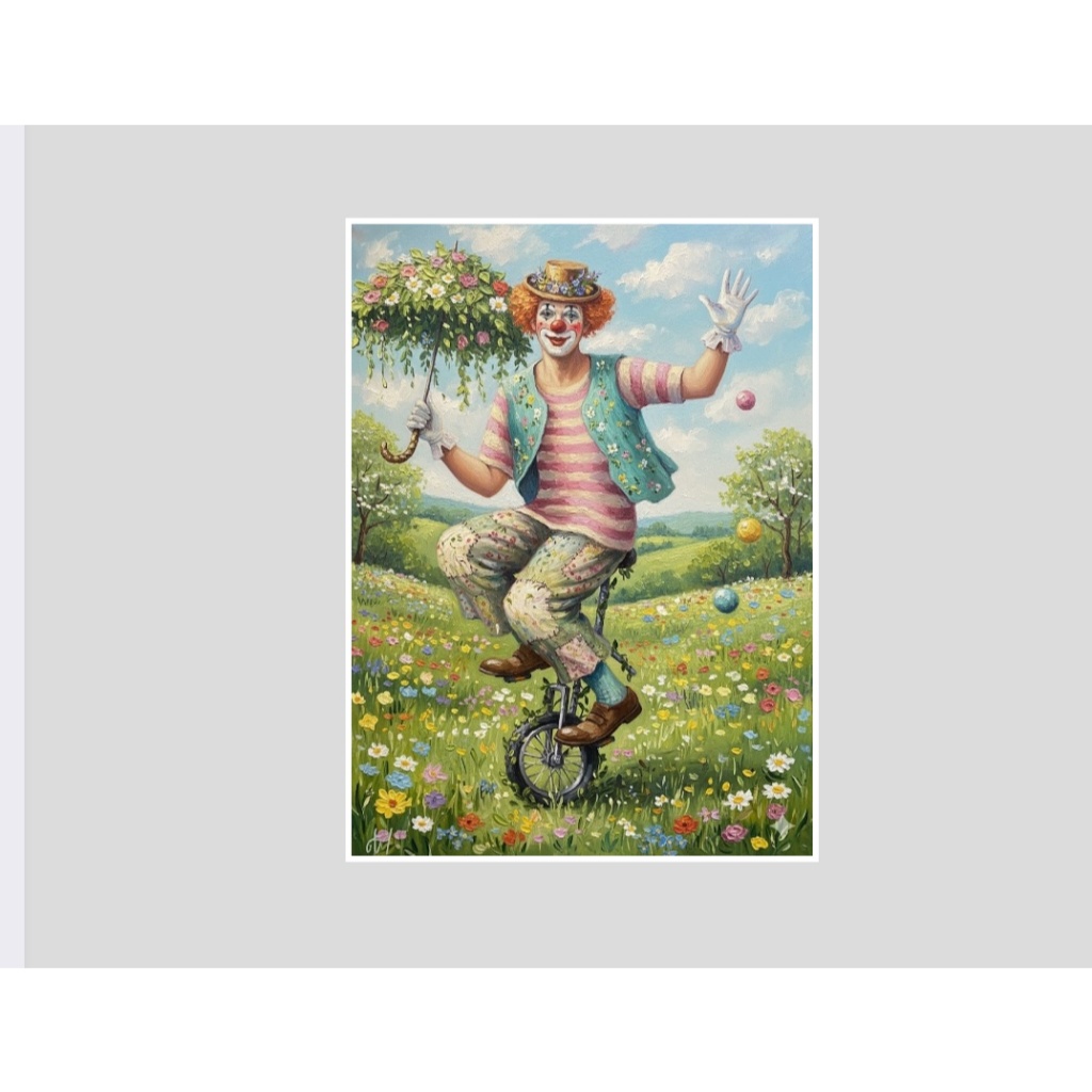 Quadro Monociclo Circo Equilibrista Circense Palhaço Bike