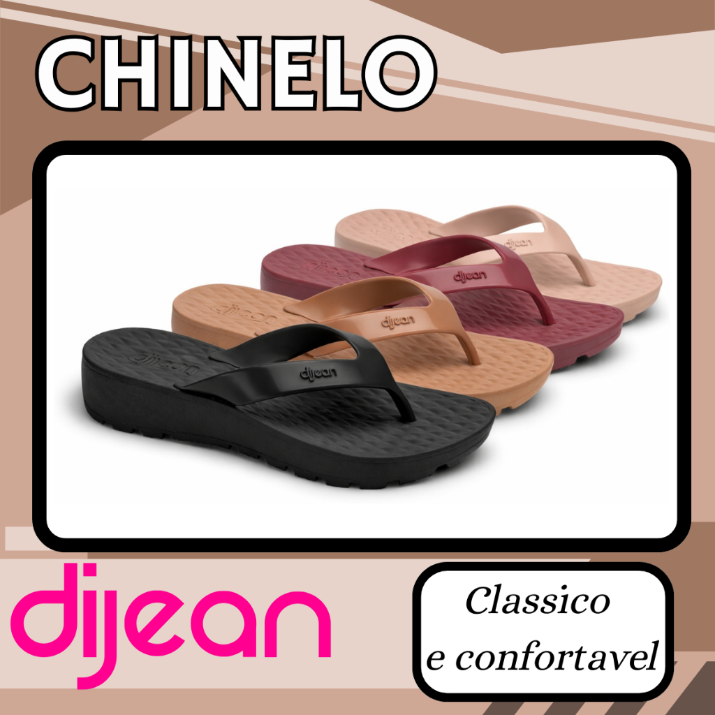 Chinelo Dijean Plataforma Feminino Confortável, Leve, Antiderrapante e Casual para o Dia a Dia