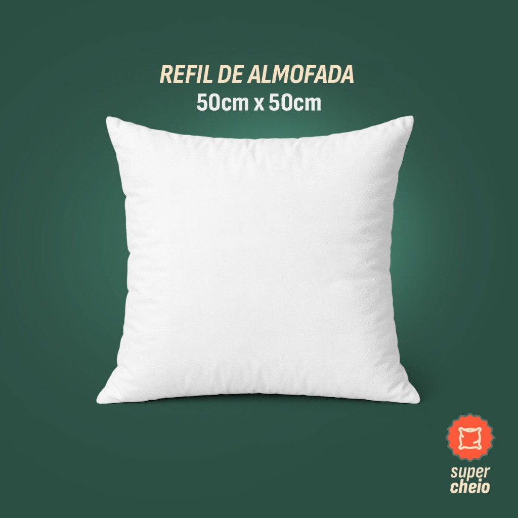 Refil De Almofada 50x50 Fibra Siliconada, Super Cheio, Macio, Ótimo Para Uso e Decorações em Oferta na Shopee